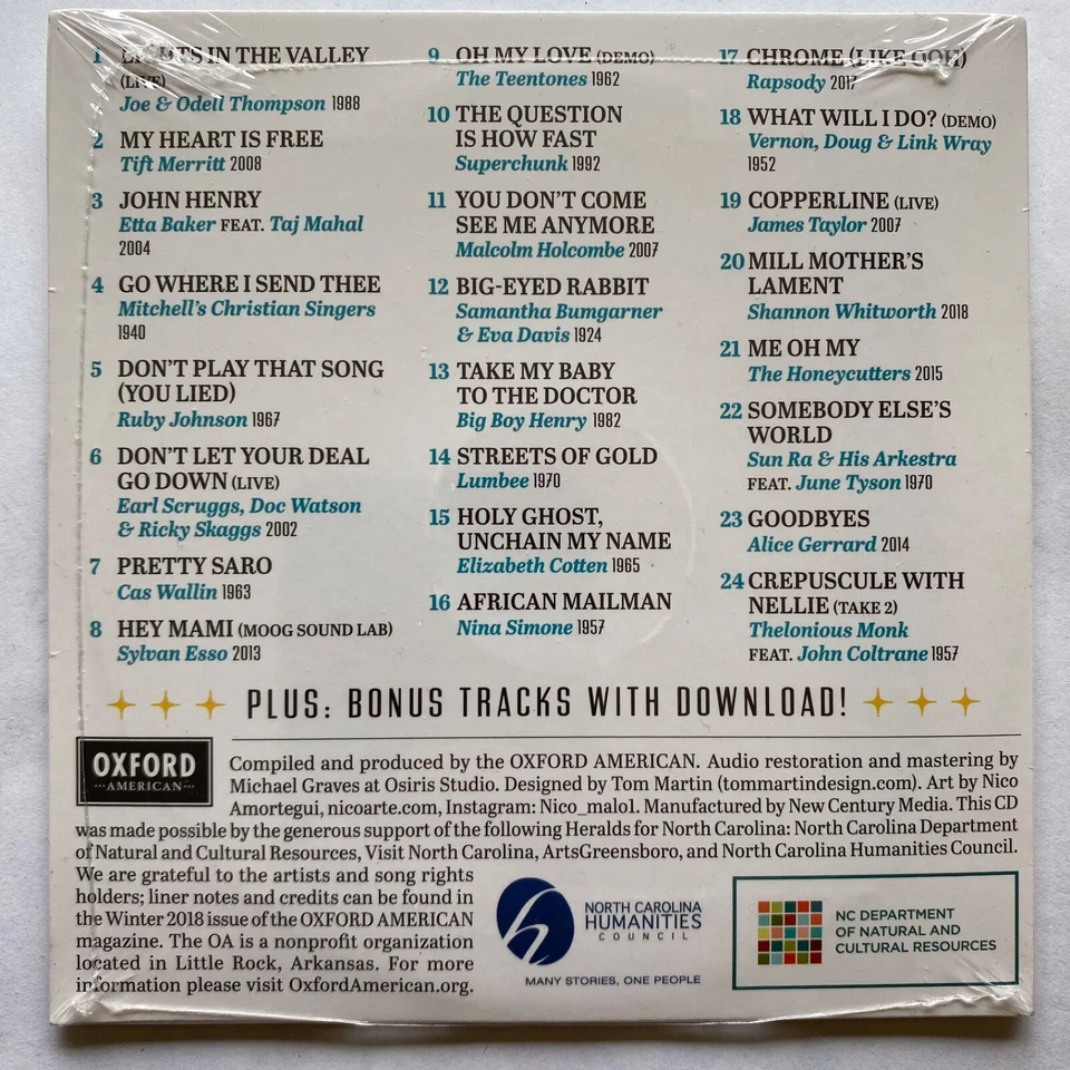 Oxford American 20th Annual Southern Music Issue Featuring North Carolina CD NEW - Image 2 of 2