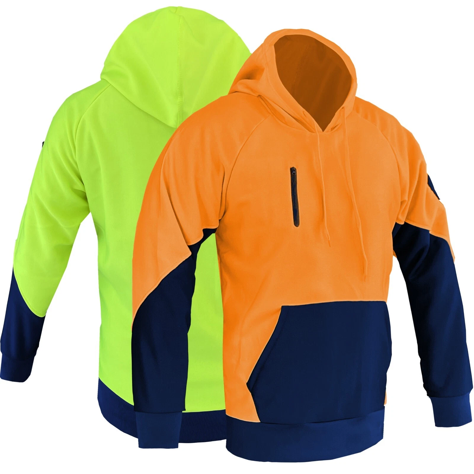 Hi vis Jumper Hoodie Orange Fleece Work Pullover Sweatshirts Chest Pocket
Opens in a new window or t