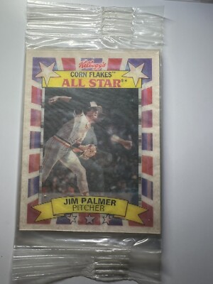 1992 Kellogg's Corn Flakes Pack Jim palmer  All Star Pitcher Card Braves