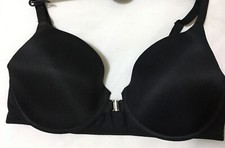 M&S Front Fastening UNDERWIRED Smoothing PLUNGE T Shirt Bra In BLACK Size 34A