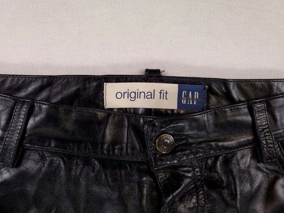 Pantalones negros Gap para mujer talla 12 de cuero genuino calce original pierna recta 32 x 30 Foto 2 de 4