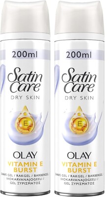 2 Gillette Satin Care und Olay Vitamin E Burst Damen Körper Rasiergel - 200ml