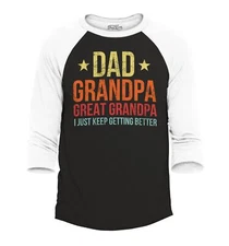 Dad Grandpa Great Grandpa Raglan Baseball Father's Day Grandfather Shirts