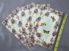 4 BUTTERFLY FLORAL Die Cut SHEET Embossed ANTIQUE Victorian Paper Ephemera Scrap