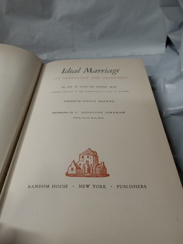 1930 IDEAL MARRIAGE BY TH H VAN DE VELDE HARDCOVER DUST JACKET - Picture 3 of 24