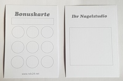Bonuskarten Nails Nagelstudio Maniküre Auswahl Menge Stempelfeld ( Gr. ) Din A7