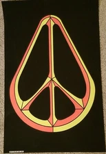 AMERICAN PEACE SIGN 1969 VINTAGE SILKSCREENED BLACKLIGHT POSTER PRO ARTS #3