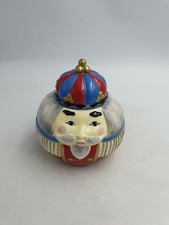 KATE WILLIAMS GLOBAL DESIGN “KING” CERAMIC XMAS STORAGE JAR POT HAND PAINTED 