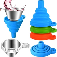  6 Pack Resin Funnels Filter 3D Printer Accessories Include Collapsible Silicone