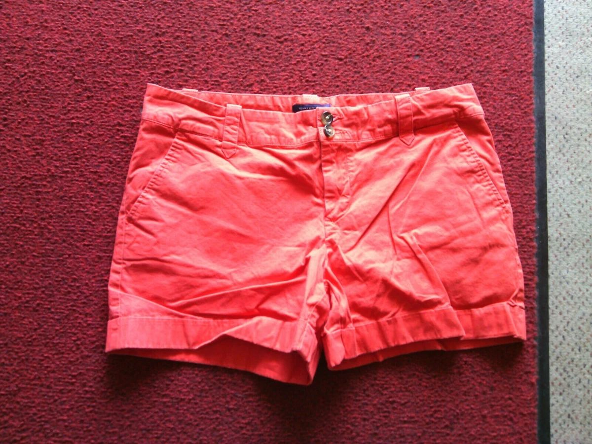 tommy hilfiger womens shorts size 12 cranberry color 97 cotton 3 spandex