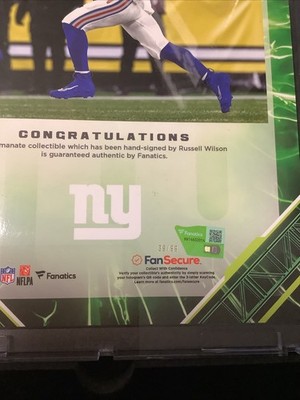 2025 Fanatics Emanate Under Wraps Russell Wilson 39/99 Auto Green