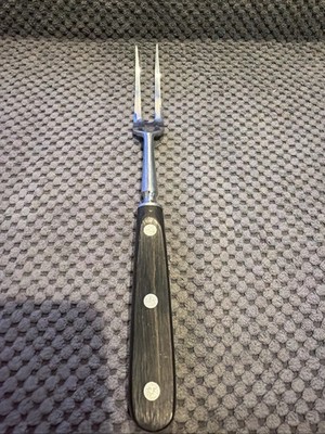 Meat Fork 10'' Stainless Germany Black Brown Handle
