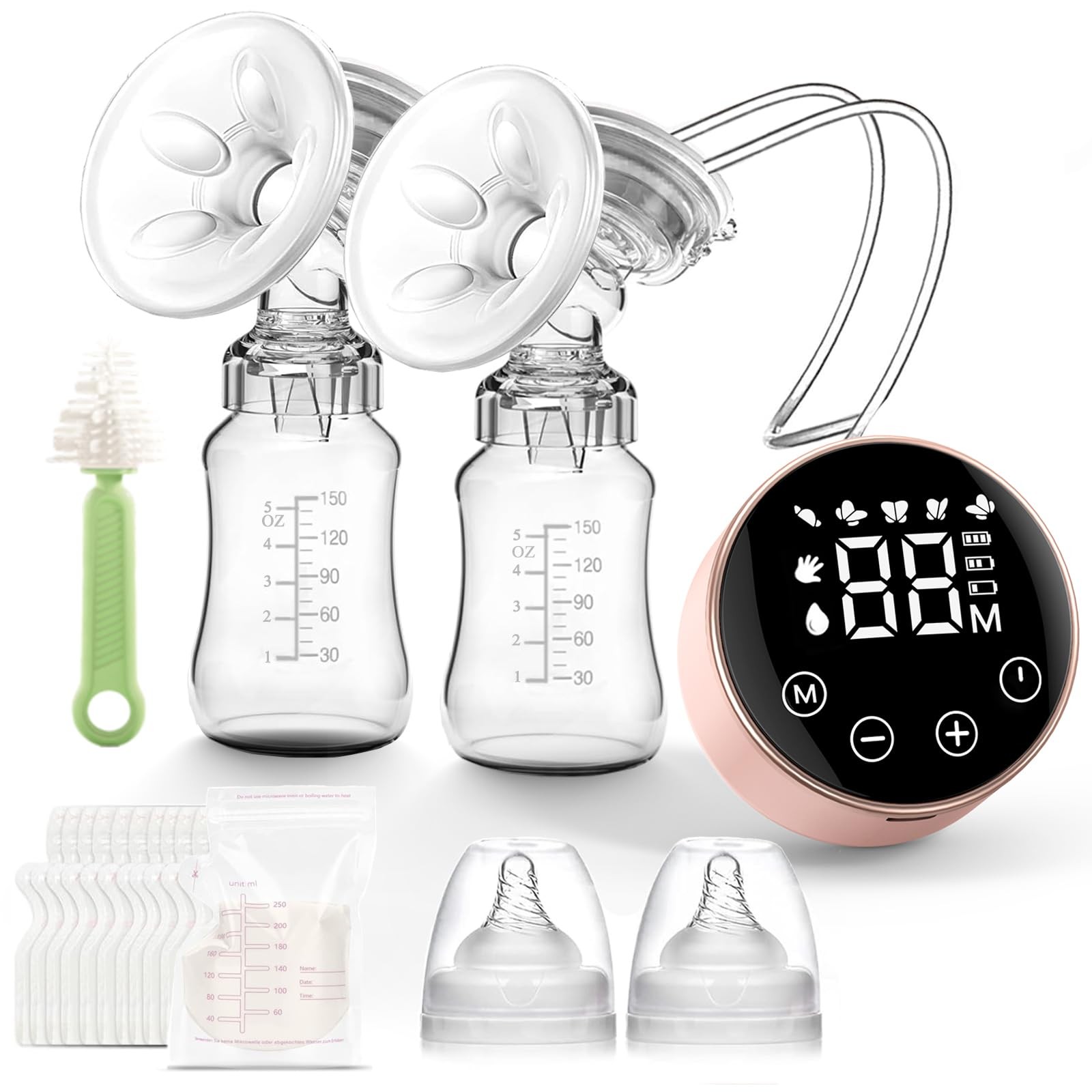 Electric Hands Free Breast Pump with 3 Modes & 9 Levels, Double Wearable Design-image