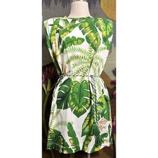 Farm Rio Jungle Green Leaf Mini Dress S