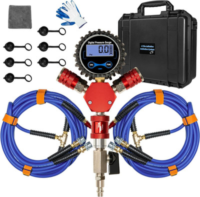 4 Tire Inflation System, 4 Way Tire Inflator Deflator with Hard-Shell Storage Ca