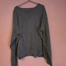 Ted Baker Knit Top Size 5 (UK XL) Grey Blue Slouchy Angora Wool Blend Minimalist