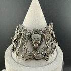 Vintage Monkey Panel Bracelet Silver Tone Jungle Whimsical 7”
