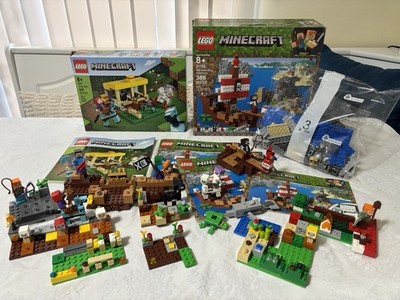 LEGO Minecraft Mega Parts Lot Minifigures Animals Horses Manuals 21152 21171