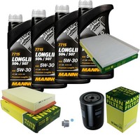 Mann Inspektionspaket 4L Mannol Longlife 504/507 5W-30 FüR Audi A6 1.9 TDI