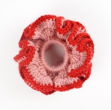 Handmade Crochet Hair Tie Scrunchies - Red Pink Free shipping