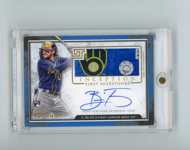 2023 Inception Brice Turang First Milestones Blue First Hit Patch Auto /5 (G)