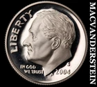 2004-S Roosevelt Dime- Silver- Choice Gem Proof Luster #J3089