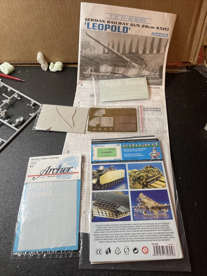 Dragon German Railway Gun 28cm K5(E) LEOPOLD Model Kit 6200 1/35 Started THT25 - Image 2 of 4