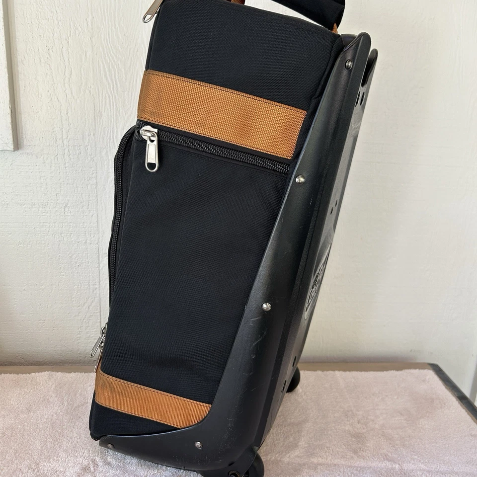 Club Glove Carry-On Rolling Travel Bag Cordura 1000D Nylon Black/Brown 24" Rare - Image 4 of 4