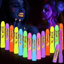 15PCS Glow Face Body Paint for UV Light, Halloween Party Supplies