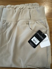 Cherokee iFlex Scrub Pants Straight Leg Pull On Pant CK002 Khaki Large