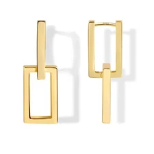 14K Gold Link Earrings for Women Hypoallergenic Gold Paperclip Link Earrings ...