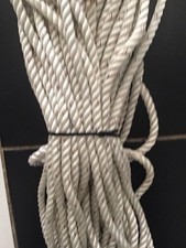 Rope polyester Pre Stretched Size 9mm Length 25 metres white new & unused...
