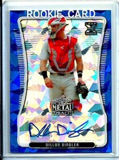 DILLON DINGLER 2020 LEAF METAL DRAFT XRC CRYSTAL BLUE Rookie  AUTO # d 4/15