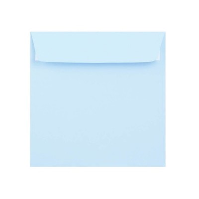 155 x 155 hellblaue quadratische Briefumschläge | abziehen/versiegeln | 120 g/m² gerade Klappe