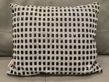 Pillow Sparkly Purple + Clear Crystals / Gray Back Soft Lavish Bejeweled Gift