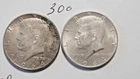 KENNEDY HALF DOLLAR,  90% SILVER,  1964-P, 1964-D,---300