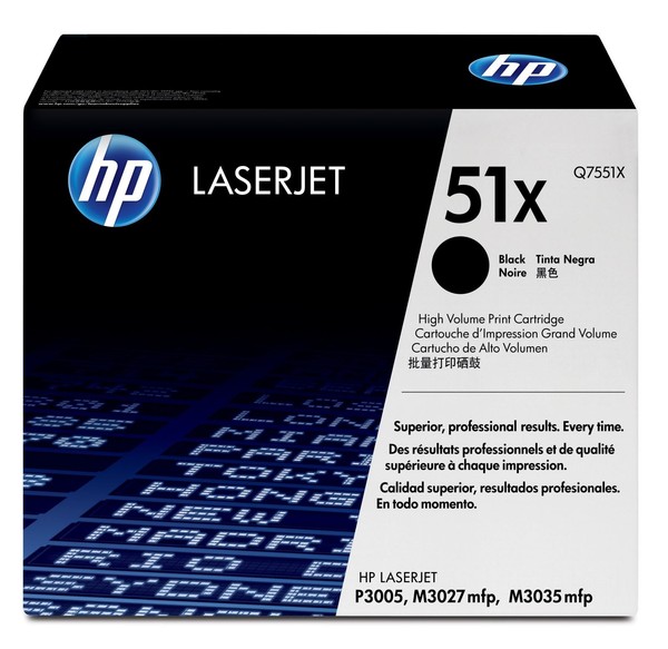 Hp 51X - Hohe Ergiebigkeit - Schwarz - Original - Laserjet - Tonerpatrone (Q7551-image