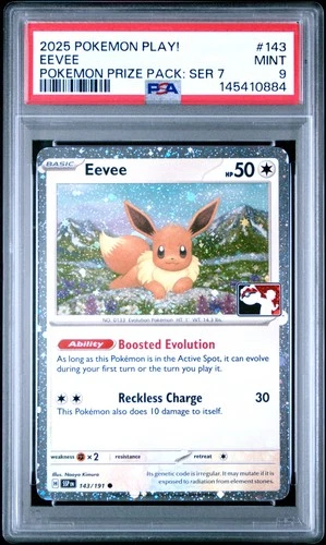 2025 POKEMON PLAY! POKEMON PRIZE PACK: SERIES  7 #143 EEVEE PSA 9