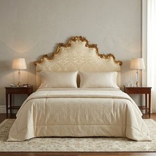 Testata di Letto Antica Legno Intagliato Laccato Italia XX Secolo Originale