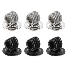 6Pcs Pen Holder Clips, Metal Pen Clip Holder Adjustable Silver Tone, Black