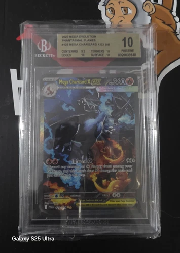 New ListingPokémon TCG Mega Charizard X EX 125/094 Phantasmal Flames SIR Holo BGS 10
