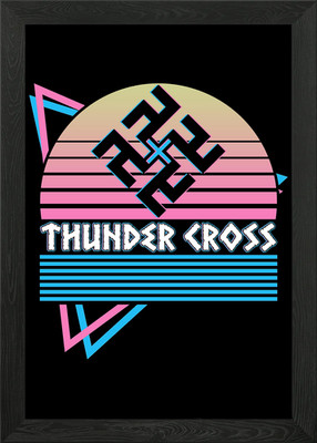 Donnerkreuz nordisches Symbol gerahmtes Wandbild Poster Leinwanddruck Bild