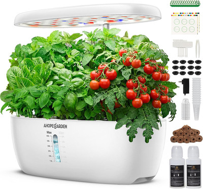 Indoor Garden Hydroponics Growing System: 12 Pods Plant Germination Kit Herb Gar