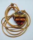 Antica Murrina Orange Segmented Murano Glass Heart Cord Necklace 31"