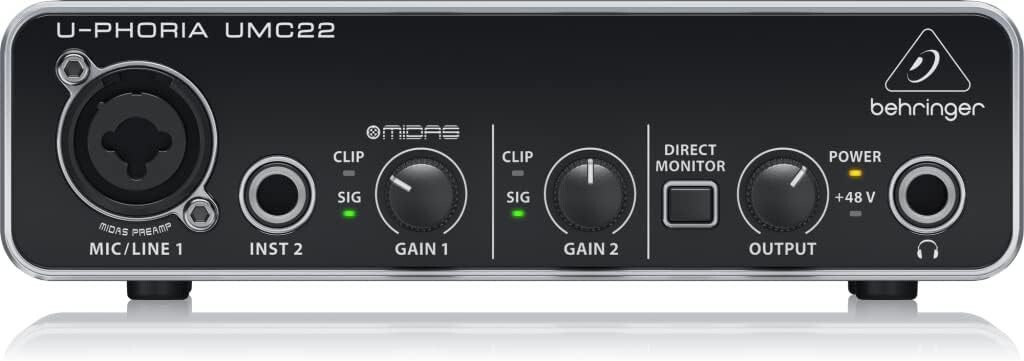 Behringer U-Phoria UMC22 interface audio USB pour éliminer le souffle des enregistrements