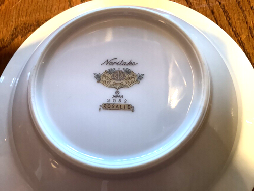 NORITAKI ROSALIE CHINA RIMMED FRUIT DESSERT BOWL #3052 MADE IN JAPAN 1948-1955 - Picture 2 of 3