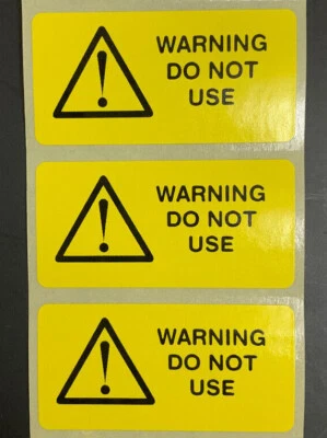 IT WORKS Warning DO NOT USE - Printer Electrical Safety Labels / Stickers 50mm x 25mm HAZ