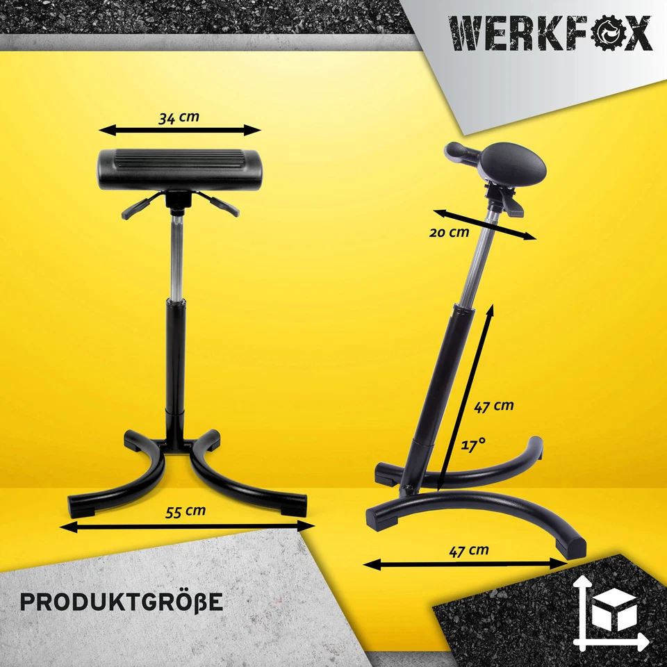 Taburete de pie ergonómico ajustable en altura ayuda de pie taburete de taller silla de pie - Imagen 3 de 4