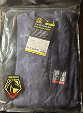 Revco Black Stallion Navy 7 oz. FR Cotton Knit Long-Sleeve T-Shirt Size Large