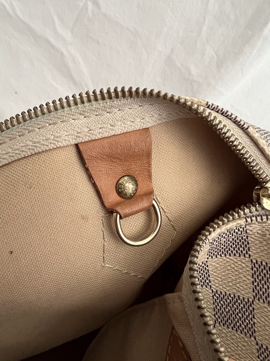 LOUIS VUITTON Damier Azur 30 Canvas Speedy Handbag Made in
